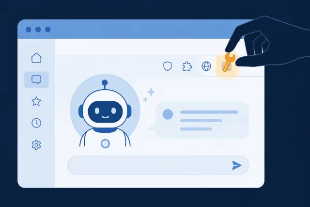 A shadowy hand adding a golden wrench to an AI app screen